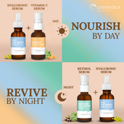 Cosmedica Skincare Cosmedica Skincare Facial Serum Trio Set – Vitamin C Serum, 2.5% Retinol Serum & Hyaluronic Acid Serum for Face – Anti Aging, Brightening & Hydrating Skincare – Reduce Wrinkles & Dark Spots – Vegan, Cruelty Free (3 x 1oz) Kit Peach Puff