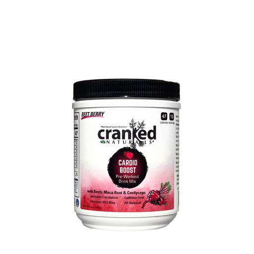 Cranked Naturals Plant Based Sports Nutrition Beet-Berry Cardio Boost Pre-Formance Pre Formance White Smoke 12.7oz Can (30 Serv),1.3oz Bag (3 Serv),Single Serving (12g)