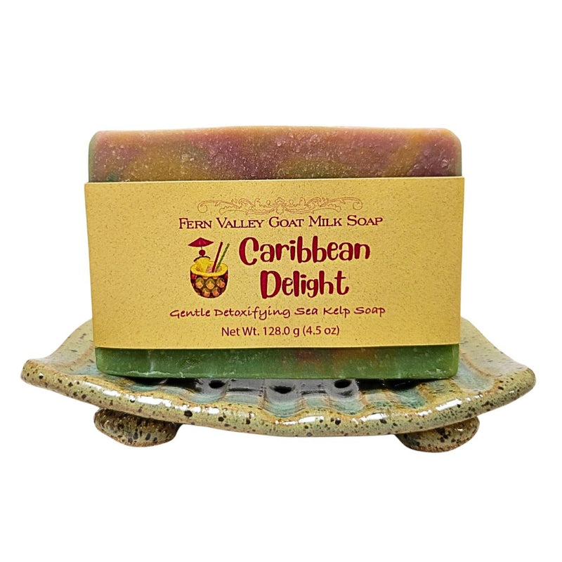 Fern Valley Soap Natural Goat Milk Soap | Caribbean Delight Detoxifying Sea Kelp Scrub Goat Milk Soap White Smoke