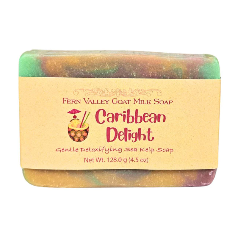 Fern Valley Soap Natural Goat Milk Soap | Caribbean Delight Detoxifying Sea Kelp Scrub Goat Milk Soap Khaki