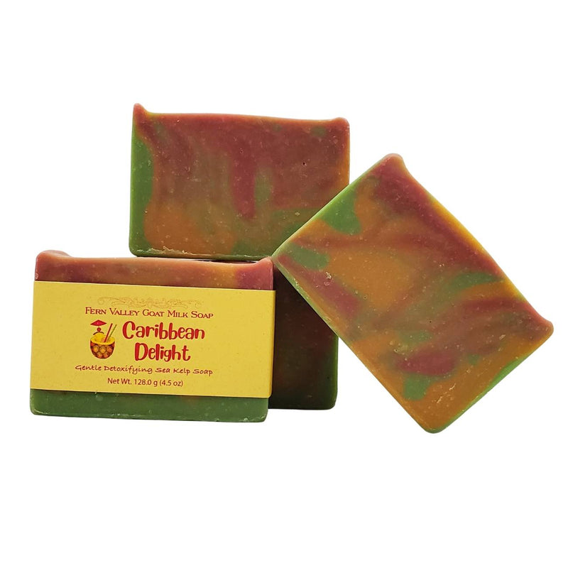 Fern Valley Soap Natural Goat Milk Soap | Caribbean Delight Detoxifying Sea Kelp Scrub Goat Milk Soap White Smoke