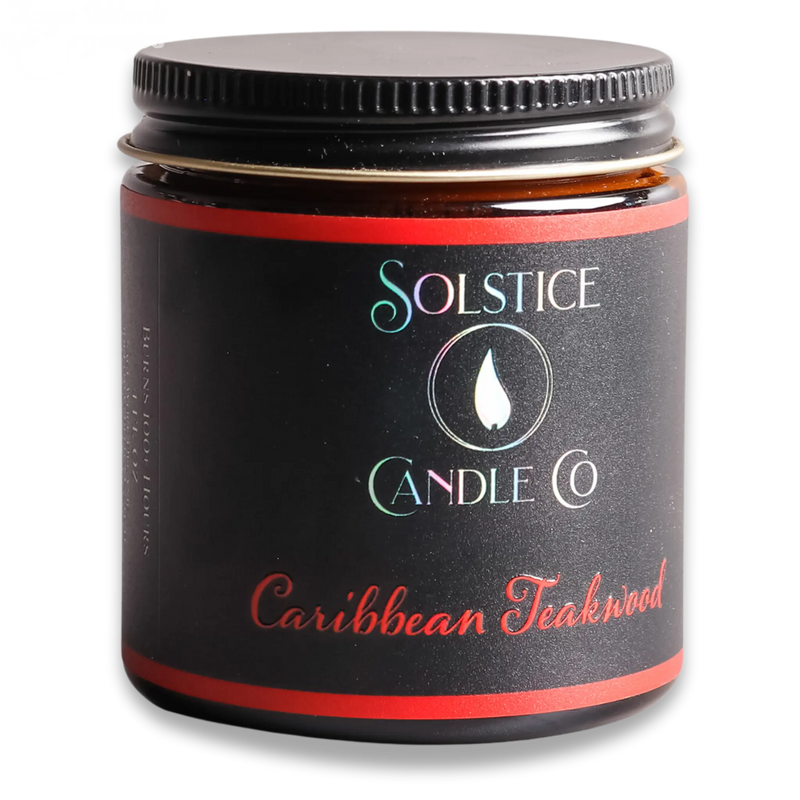 SageWork Organics Caribbean Teakwood Candle Scented Candles Black 4oz