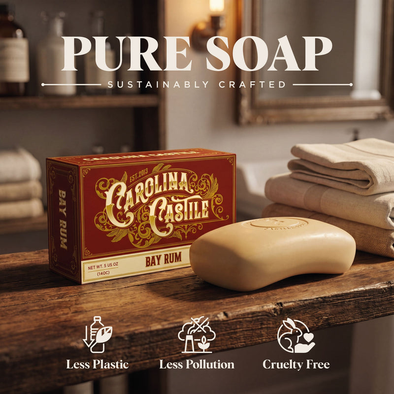 Carolina Castile Soap Bay Rum Castile Bar Soap Dark Slate Gray 3 Pack,6 Pack,Case of 48 Bars