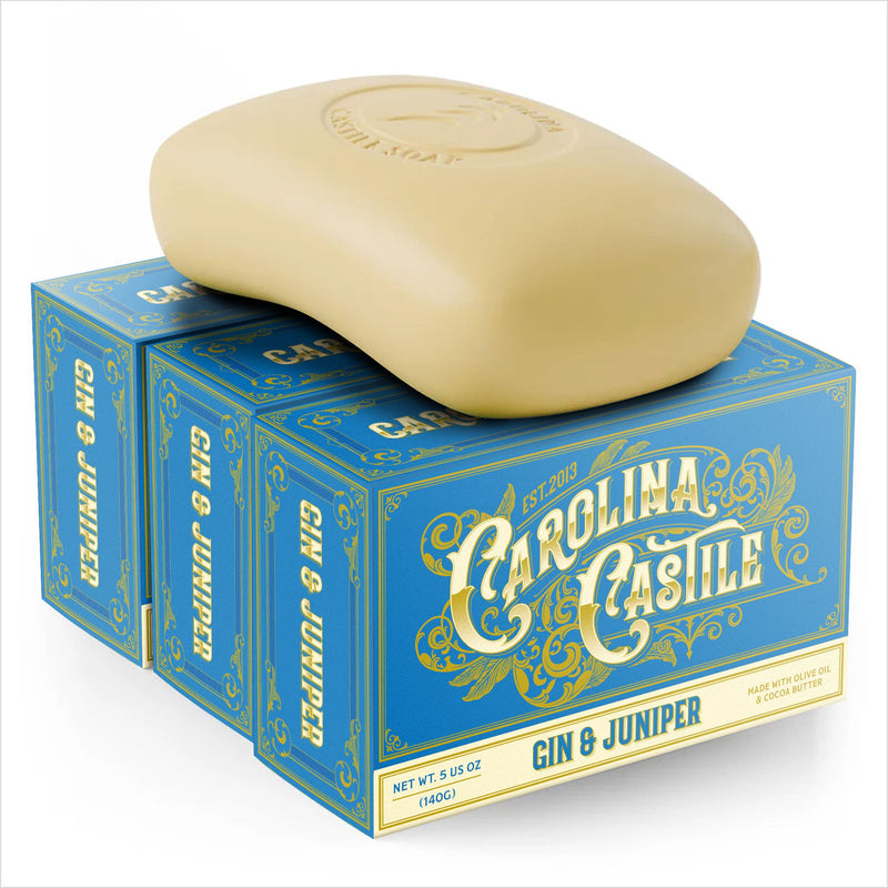 Carolina Castile Soap Gin & Juniper Castile Bar Soap White Smoke 3 Pack