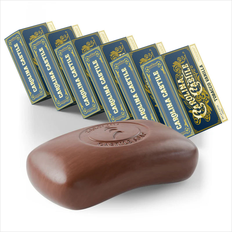 Carolina Castile Soap Castile Bar Soap - Tobacco Vanilla White Smoke 6 Pack,Case of 48 bars