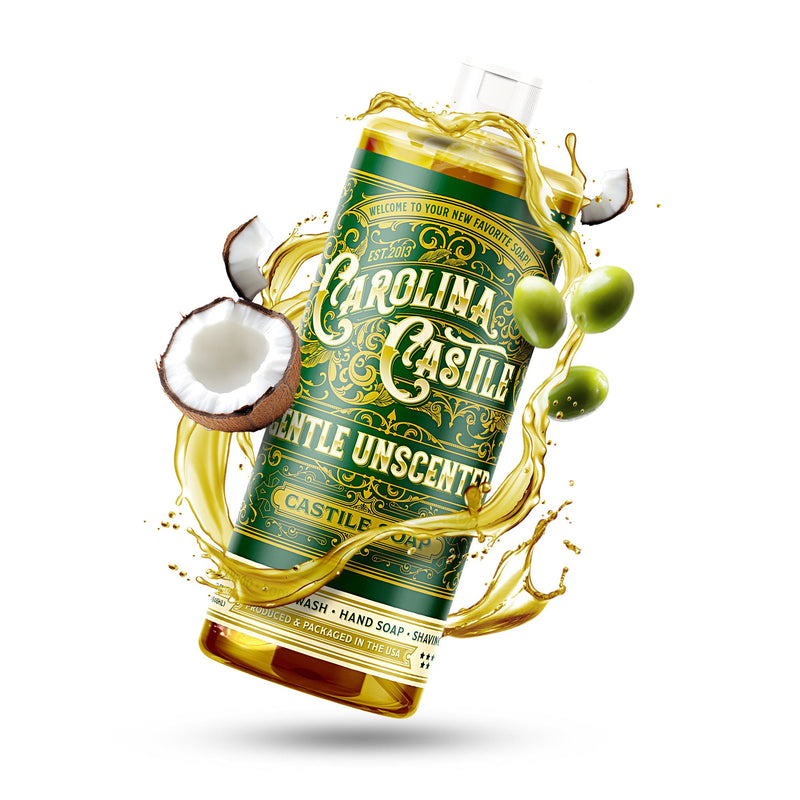 Carolina Castile Soap Gentle Unscented Castile Soap White Smoke 32 oz,1 Gallon,5 Gallon