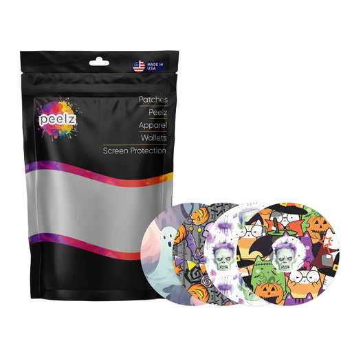Peelz Cartoon Halloween Variety Patch Tape Designed for the FreeStyle Libre 3 Plus & Lingo Patch Medical Tape White Smoke 12-Pack (Set of 12 Patches),4-Pack (Set of 4 Patches)