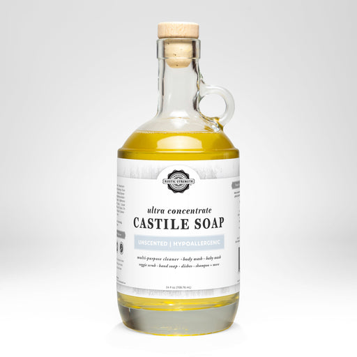Rustic Strength Castile Soap - Ultra Concentrate | Unscented Multi-Purpose Cleaner Lavender 24 oz Glass