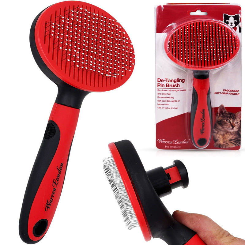 Warren London Cat De-Tangling Pin Brush Cat Supplies White Smoke