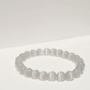 ZAQ Skin & Body Cat Eye Bracelet - Unwanted Energy Light Gray 6mm,8mm,10mm
