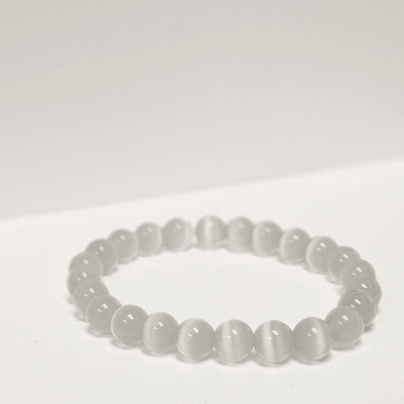 ZAQ Skin & Body Cat Eye Bracelet - Unwanted Energy Light Gray 6mm,8mm,10mm