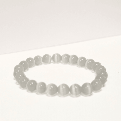 ZAQ Skin & Body Cat Eye Bracelet - Unwanted Energy White Smoke 6mm,8mm,10mm