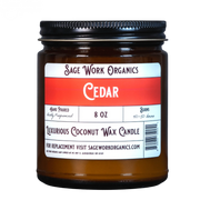 SageWork Organics Cedar Candle Scented Candles Black 4oz,8oz