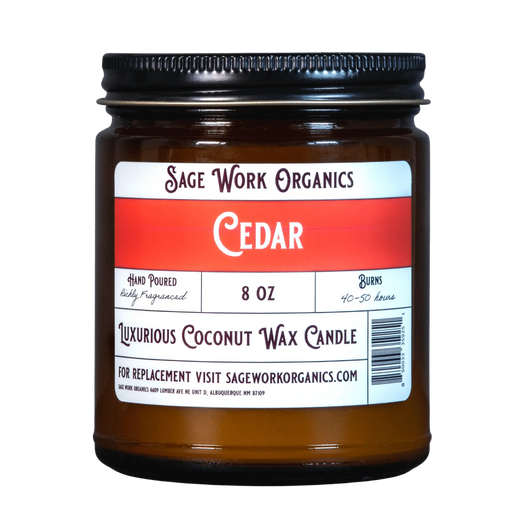 SageWork Organics Cedar Candle Scented Candles Black 4oz,8oz