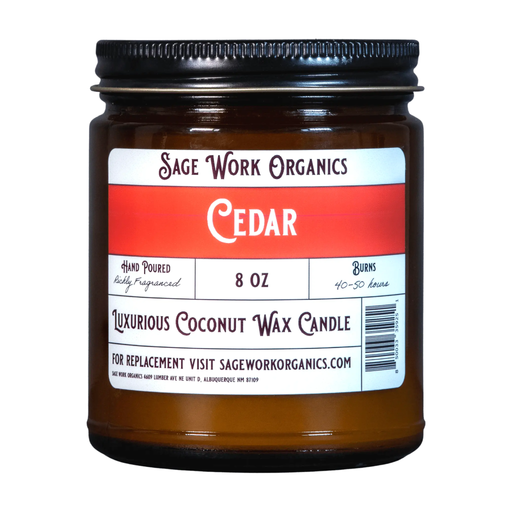 SageWork Organics Cedar Candle Scented Candles White Smoke 8oz