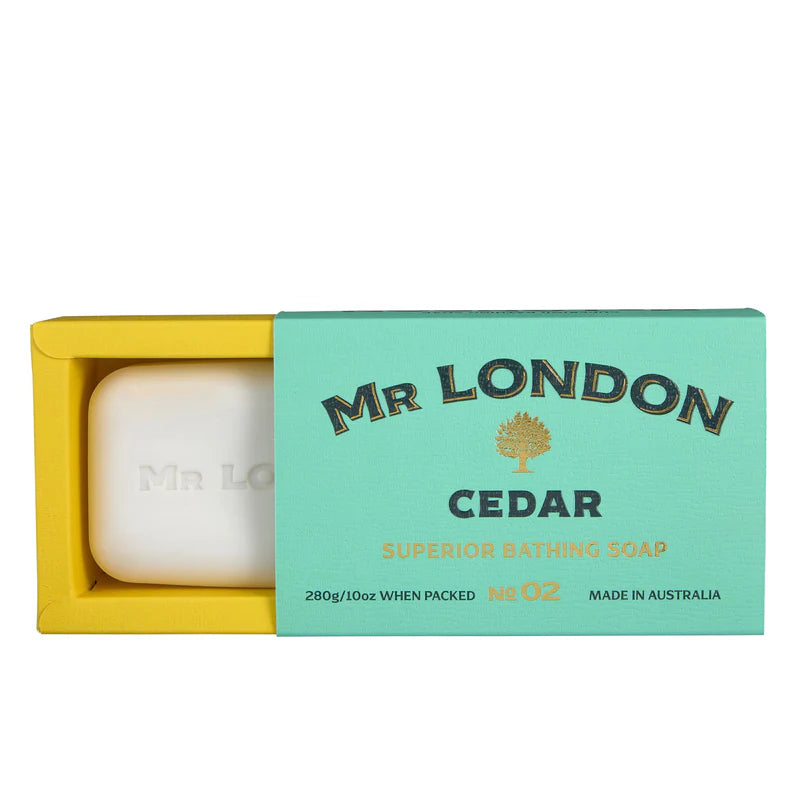Mr London Mr London Cedar No 02 Superior Bathing Soap for Men 280g/10oz Bath Soap Medium Aquamarine