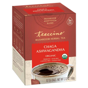 Teeccino Chaga Ashwagandha Butterscotch Cream Mushroom Herbal Tea Herbal Tea Sienna 25 tea bags,10 tea bags