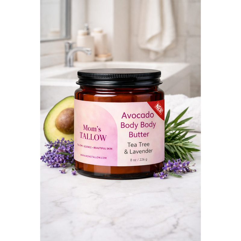 Mom’s Tallow Avocado Tallow Body Butter (8 oz) Lavender Classic- Lavender & Tea Tree