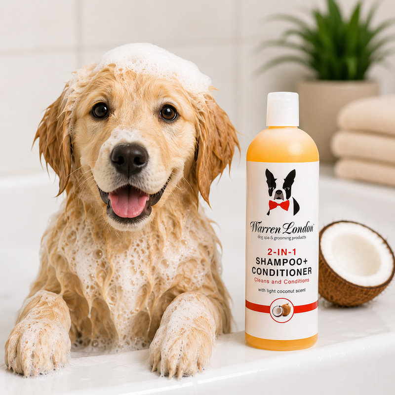 Warren London 2-in-1 Dog Shampoo & Conditioner – Coconut, 17 oz Dog Shampoo Light Gray