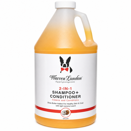Warren London 2-in-1 Shampoo + Conditioner - Coconut Scented - Professional Size Grooming Size Product White Smoke