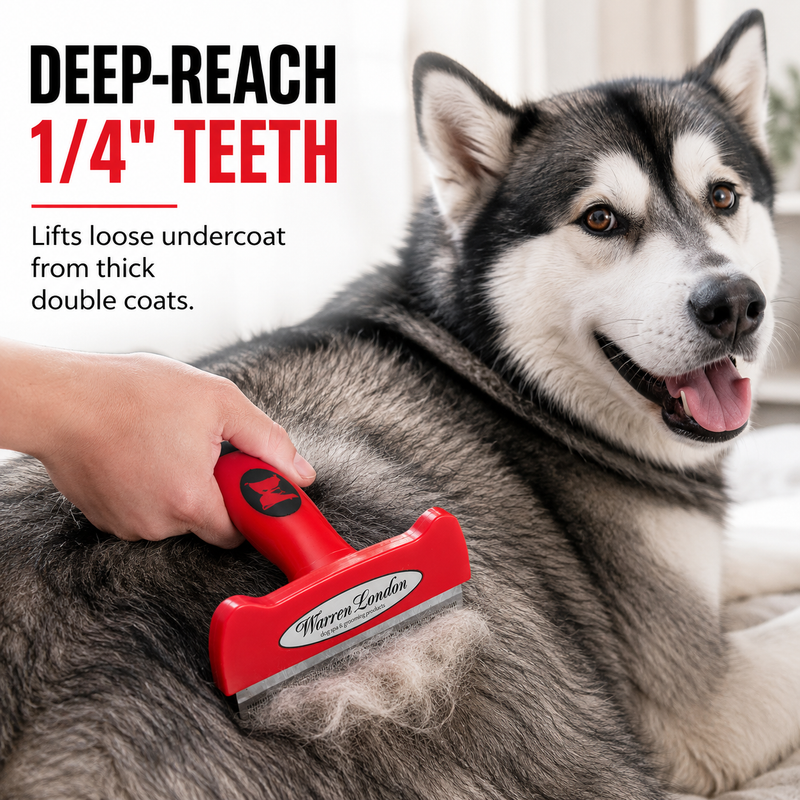 Warren London Warren London Long Hair Deshedding Brush Leashes, Collars & Accessories White Smoke Small 1.75" Brush (up to 25 lbs),Medium 2.5" Brush (25 - 50 lbs),Large 4" Brush (40+ lbs)