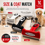 Warren London Warren London Short Hair Deshedding Brush Leashes, Collars & Accessories Lavender Small 1.75" Brush (up to 25 lbs),Medium 2.5" Brush (25 - 50 lbs),Large 4" Brush (40+ lbs)