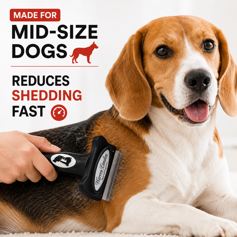 Warren London Warren London Long Hair Deshedding Brush Leashes, Collars & Accessories White Smoke Small 1.75" Brush (up to 25 lbs),Medium 2.5" Brush (25 - 50 lbs),Large 4" Brush (40+ lbs)