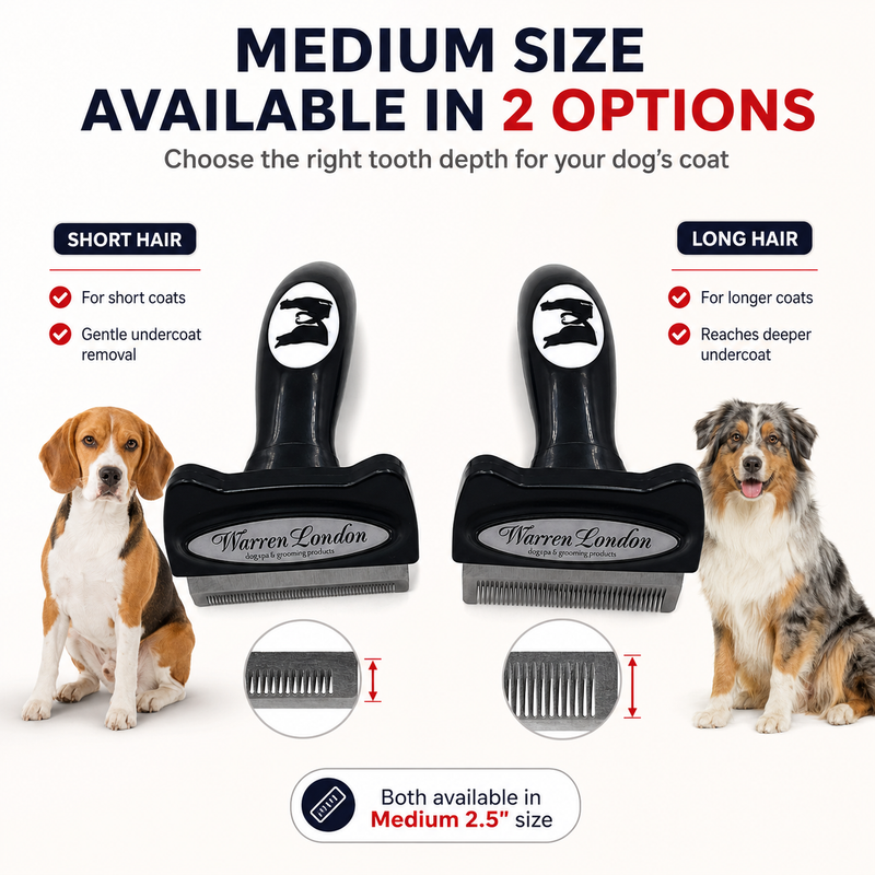 Warren London Warren London Short Hair Deshedding Brush Leashes, Collars & Accessories White Smoke Small 1.75" Brush (up to 25 lbs),Medium 2.5" Brush (25 - 50 lbs),Large 4" Brush (40+ lbs)