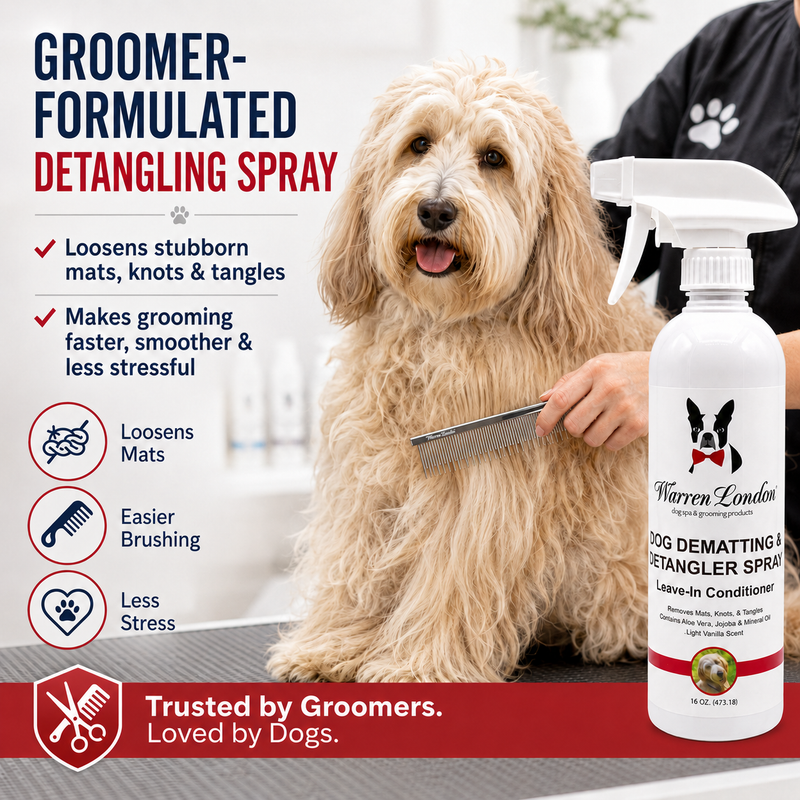 Warren London Dog De-matting and Detangler Spray - Leave-In Conditioner Spa Product Lavender