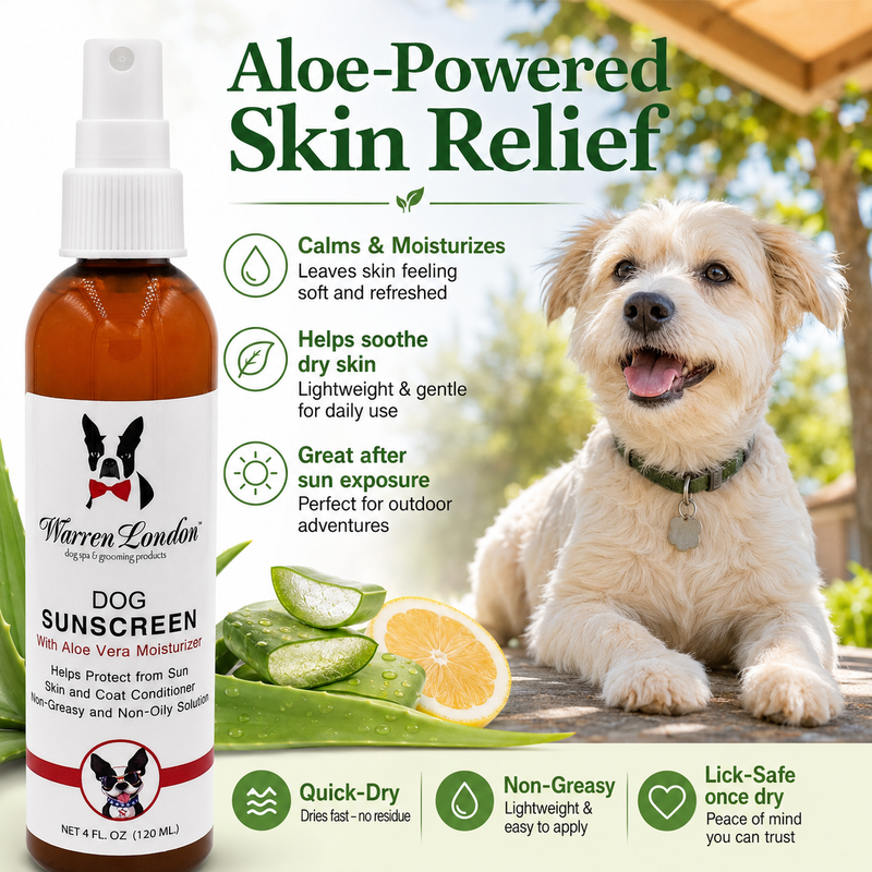 Warren London Dog Sunscreen With Aloe Vera Moisturizer Spa Product White Smoke