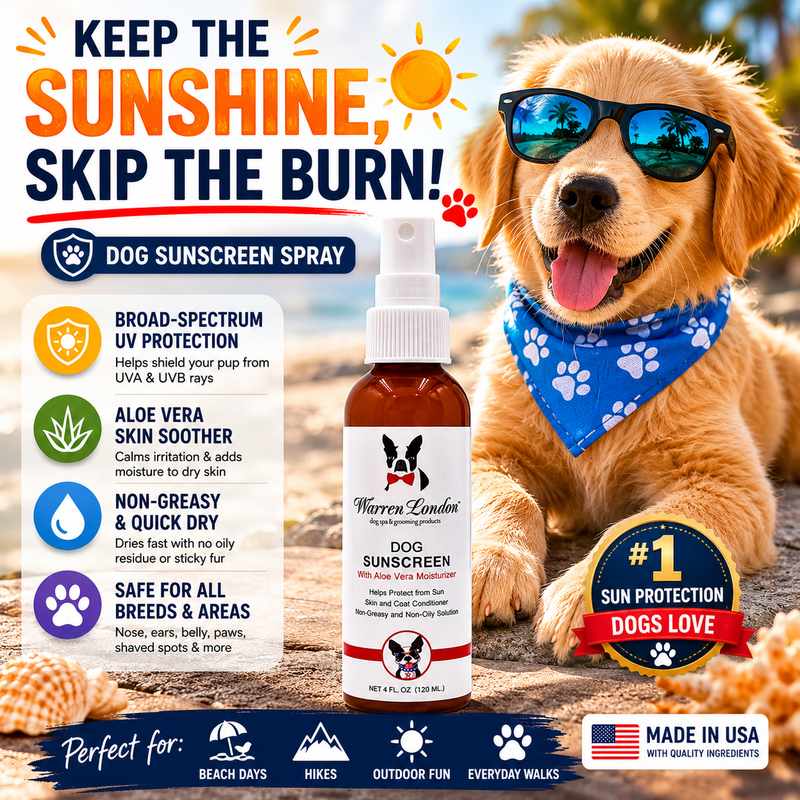Warren London Dog Sunscreen With Aloe Vera Moisturizer Spa Product White Smoke