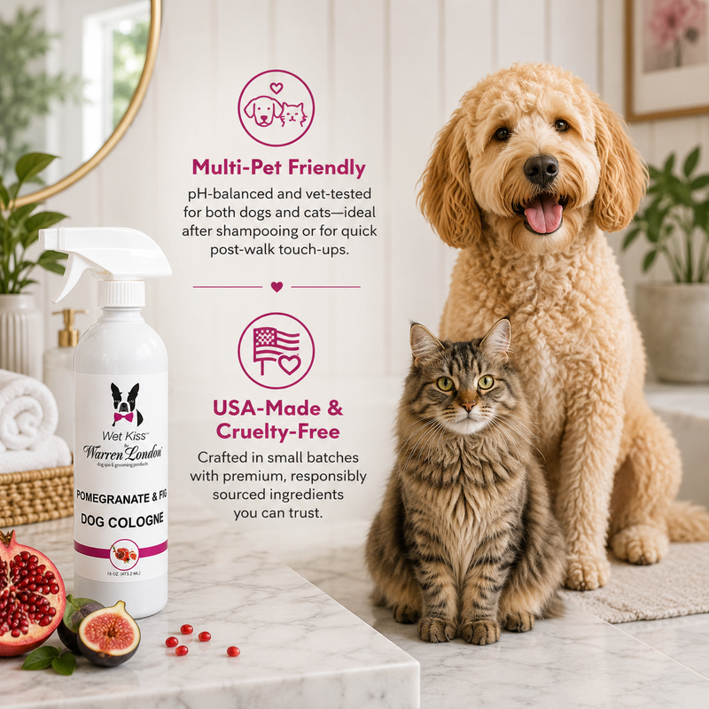 Warren London Wet Kiss Dog Cologne By Warren London - 2 Oz or 16 Oz Spa Product Light Gray Pomegranate & Fig 2oz,Milk & Honey 2oz,Tuscan Citrus 2oz,Papaya & Guava 2oz,Pomegranate & Fig 16oz,Milk & Honey 16oz,Tuscan Citrus 16oz,Papaya & Guava 16oz,All 4 Scents (2 Oz Each),All 4 Scents (16 Oz Each)