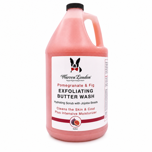 Warren London Exfoliating Butter Wash Dog Shampoo Gallons - With Natural Jojoba Beads Spa Product White Smoke Pomegranate & Fig,Milk & Honey