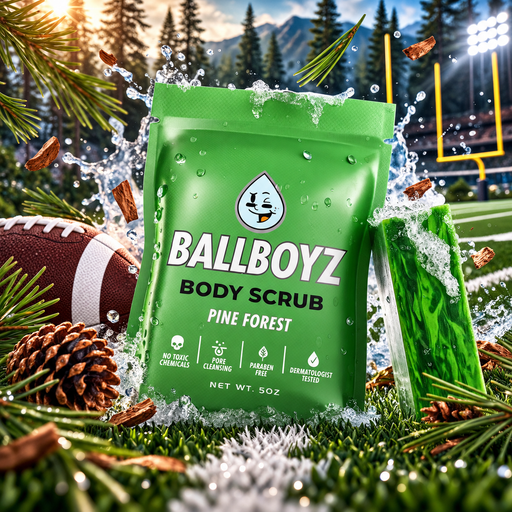 BALLBOYZ Pine Forest Body Scrub (Light Acne) Olive Drab