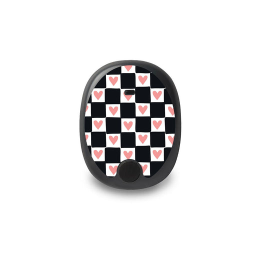 Peelz Checkered Hearts Eversense Smart Transmitter Peelz/Stickers White Smoke