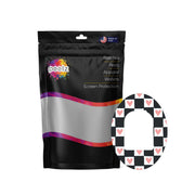 Peelz Checkered Hearts Pod Patch Tape - Pump Peelz Patch Medical Tape White Smoke 12-Pack (Set of 12 Patches),4-Pack (Set of 4 Patches)