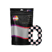 Peelz Checkered Hearts Patch  Tape Designed for the DEXCOM G6 Patch Medical Tape White Smoke 12-Pack (Set of 12 Patches)
