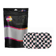 Peelz Checkered Hearts Dexcom G7 and Stelo Patch Tape - Pump Peelz Patch Medical Tape White Smoke 4-Pack (Set of 4 Patches)