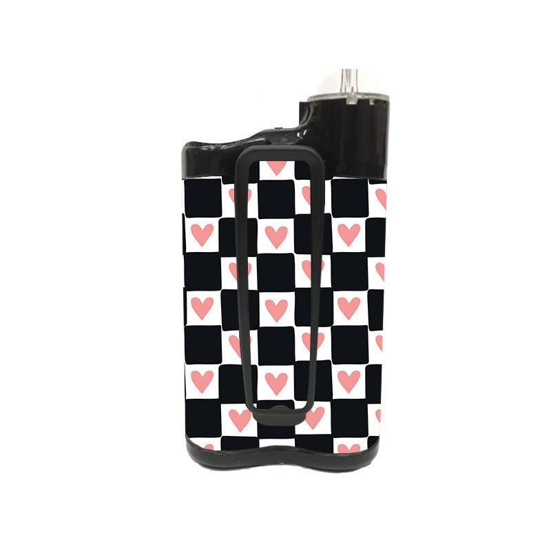 Peelz Checkered Hearts Sticker for Medtronic MiniMed 770G & 780G Peelz/Stickers White Smoke Back and Clip Peelz