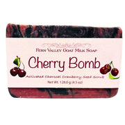 Fern Valley Soap Natural Goat Milk Soap | Charcoal and Cranberry Seed Scrub | Cherry Bomb Goat Milk Soap Misty Rose