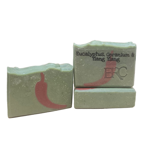 By Robin Creations Eucalyptus, Geranium & Ylang Ylang New Mexico Chile Artisan Bar Soap Bar Soap White Smoke 4 Bars