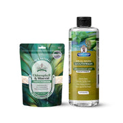 Garner's Garden Natural Mouthwash and Tooth Powder | H2O2 | Antibacterial Fluoride-Free Mouthwash White Smoke 16 oz Regular Lemongrassmint Mouthwash / 2oz Chlorophyll Tooth Powder