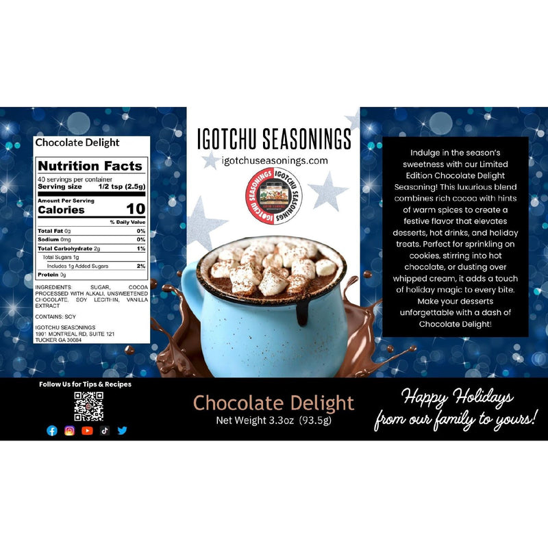 Igotchu Seasonings Chocolate Delight 5.5 oz  Holiday Limited Edition Black