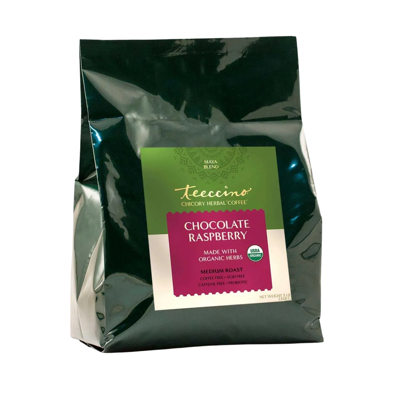 Teeccino Chocolate Raspberry Chicory Herbal Coffee Herbal Coffee Black 5lb ground
