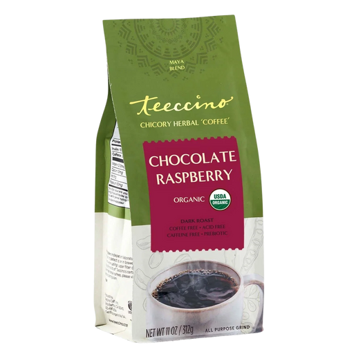 Teeccino Chocolate Raspberry Chicory Herbal Coffee Herbal Coffee Olive Drab 11 ounce ground