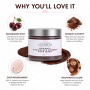 Glimmer Goddess® Organic Skin Care Organic Chocolate Cherry Face Mask – Antioxidant Anti-Aging Treatment Skin Care Masks & Peels White Smoke 2 oz.