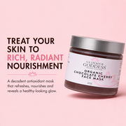 Glimmer Goddess® Organic Skin Care Organic Chocolate Cherry Face Mask – Antioxidant Anti-Aging Treatment Skin Care Masks & Peels Misty Rose 2 oz.