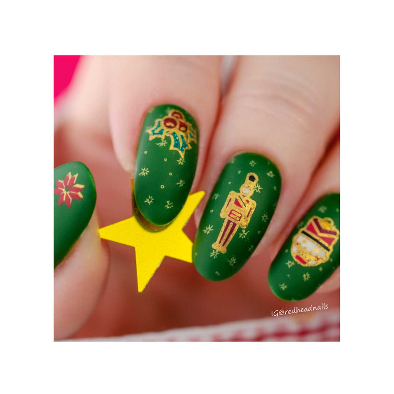 UberChic Beauty Happy Christmas, (Christmas-04) Stamping Plate Rosy Brown