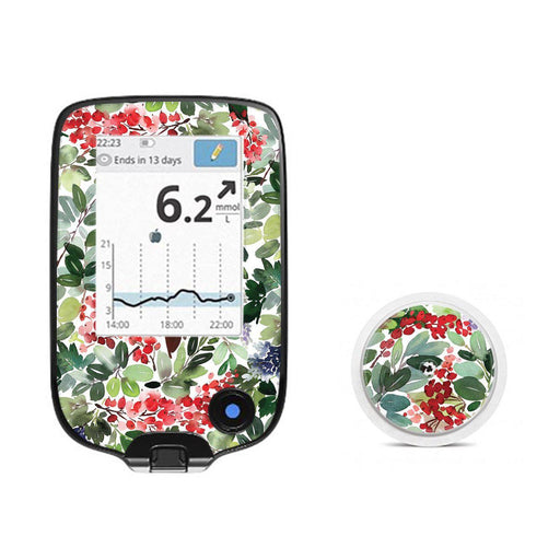 Peelz Christmas Berries for Freestyle Libre 2 Peelz/Stickers White Smoke