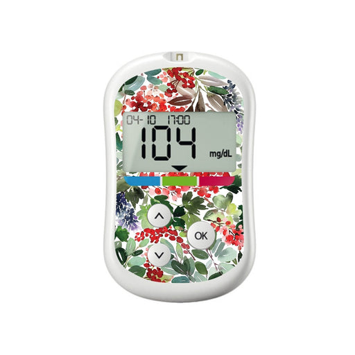 Peelz Christmas Berries for OneTouch Verio Flex Glucometer Peelz/Stickers White Smoke